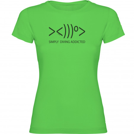 T Shirt Dykning Simply Diving Addicted Kortarmad Kvinna