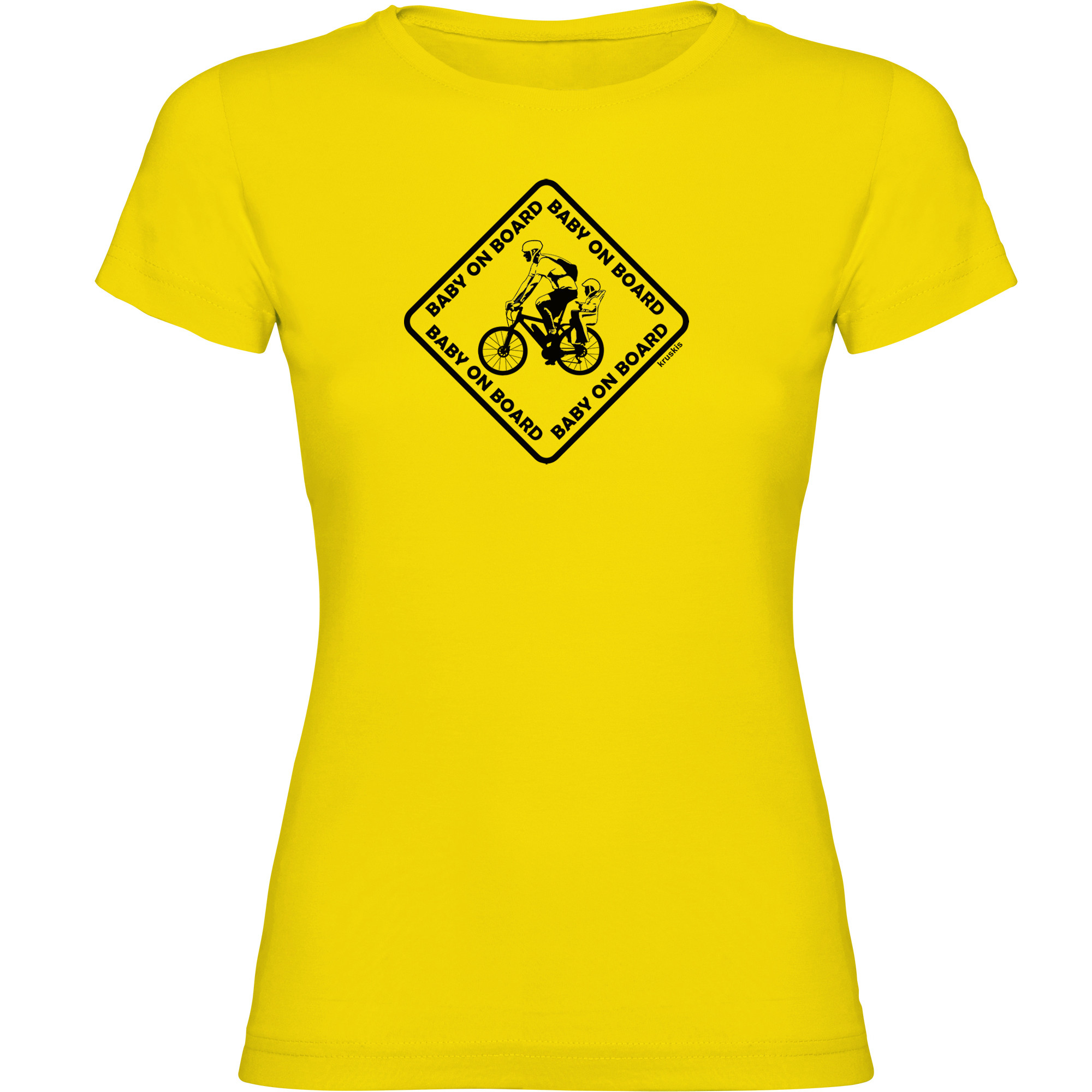 T Shirt Cycling Baby on Board Short Sleeves Woman