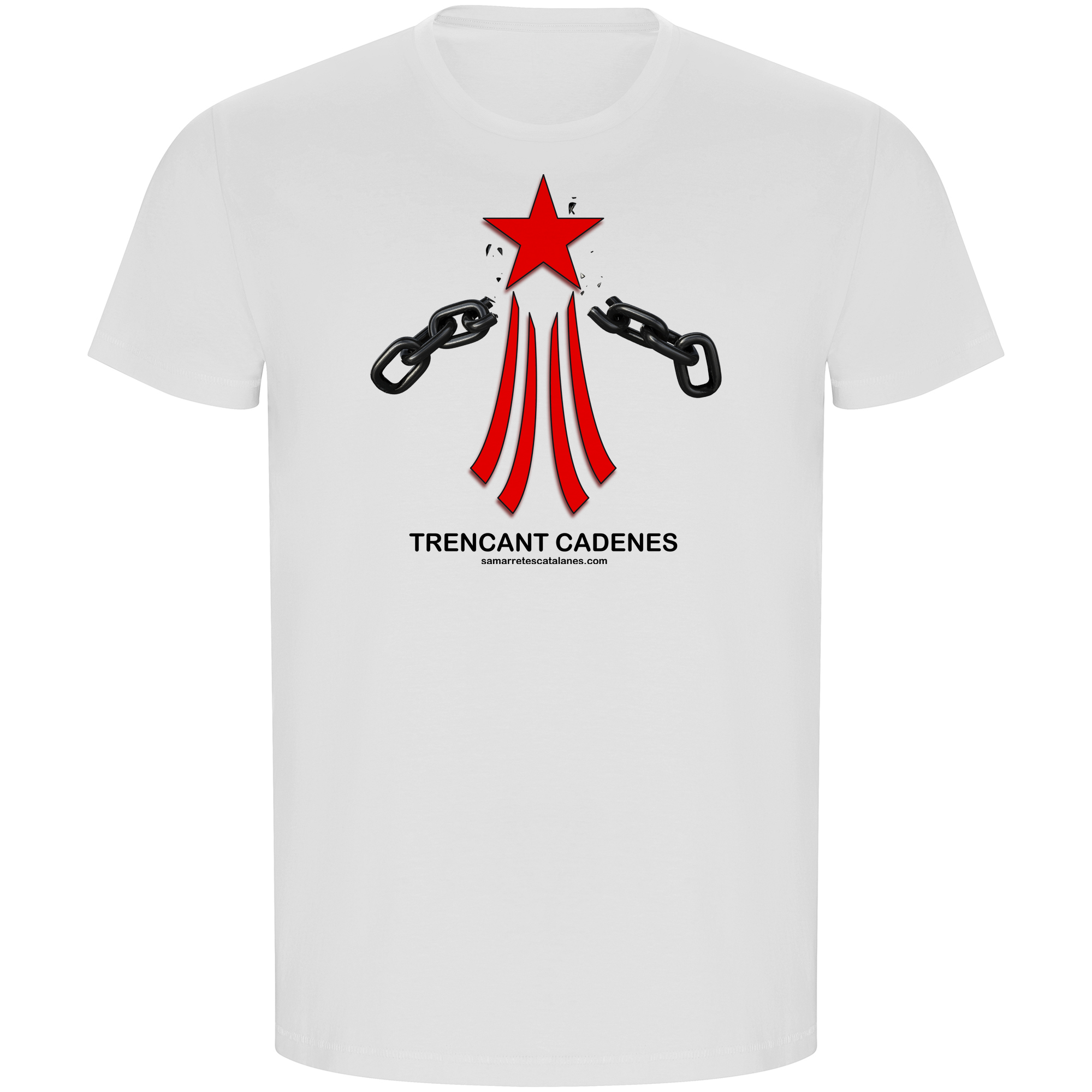 Camiseta ECO Catalunya Via Catalana Trencant Cadenes Manga Corta Hombre