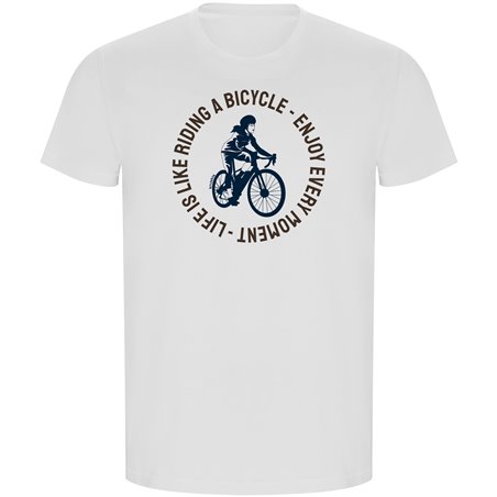 T Shirt ECO Ciclismo Life is Like Riding Manica Corta Uomo