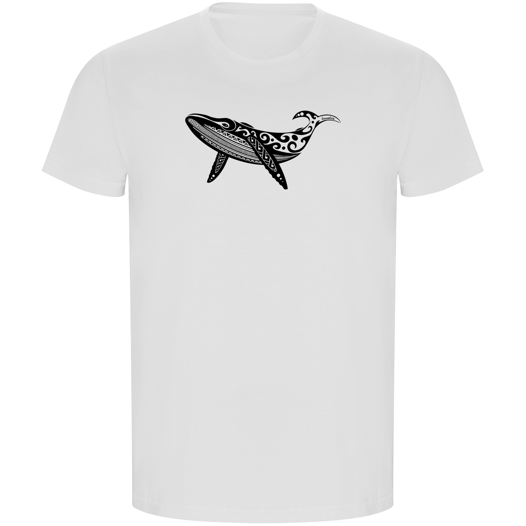 T Shirt ECO Diving Whale Tribal Short Sleeves Man