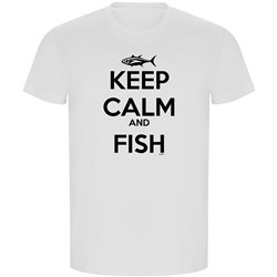 T Shirt ECO Fiske Keep Calm and Fish Kortarmad Man