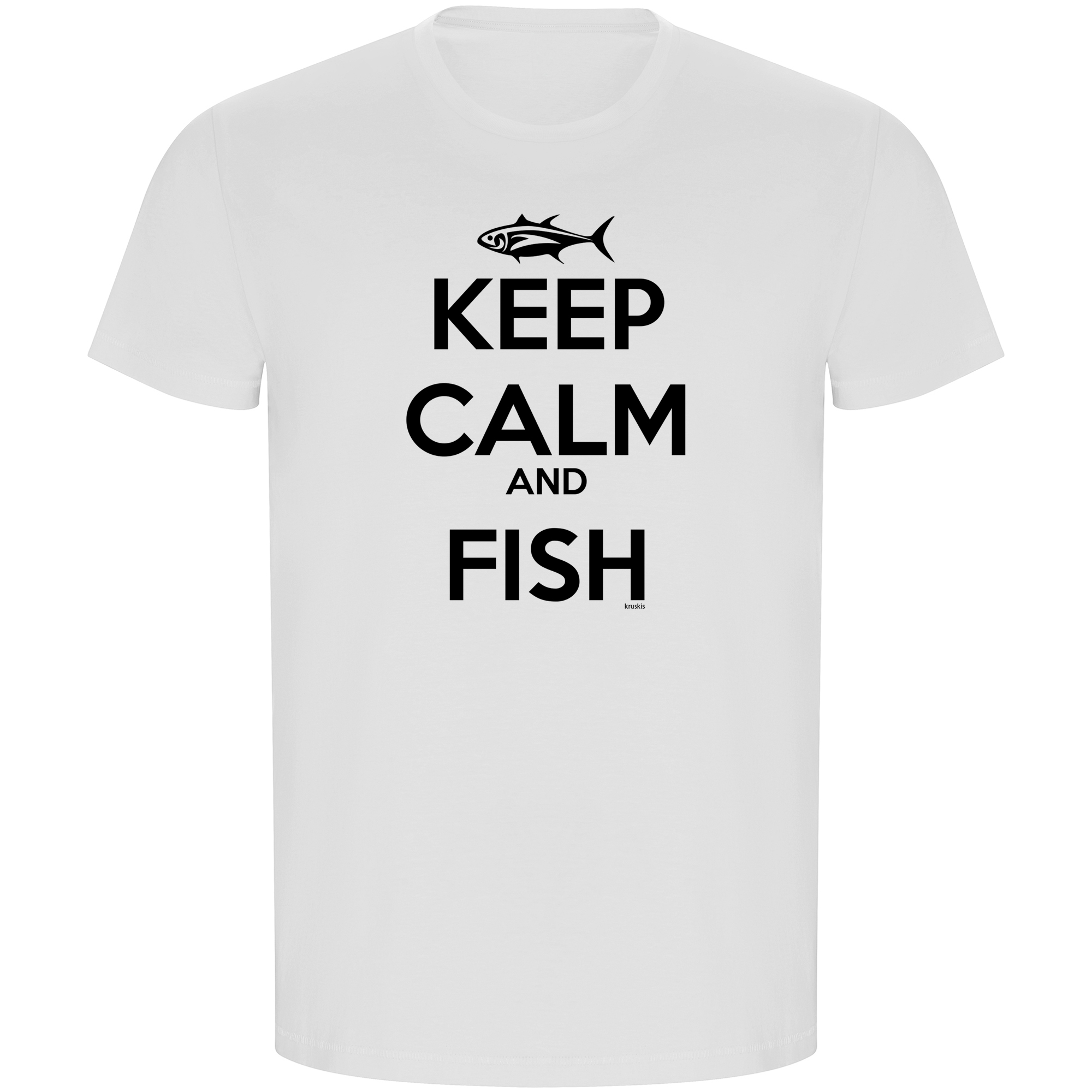T Shirt ECO Angeln Keep Calm and Fish Kurzarm Mann