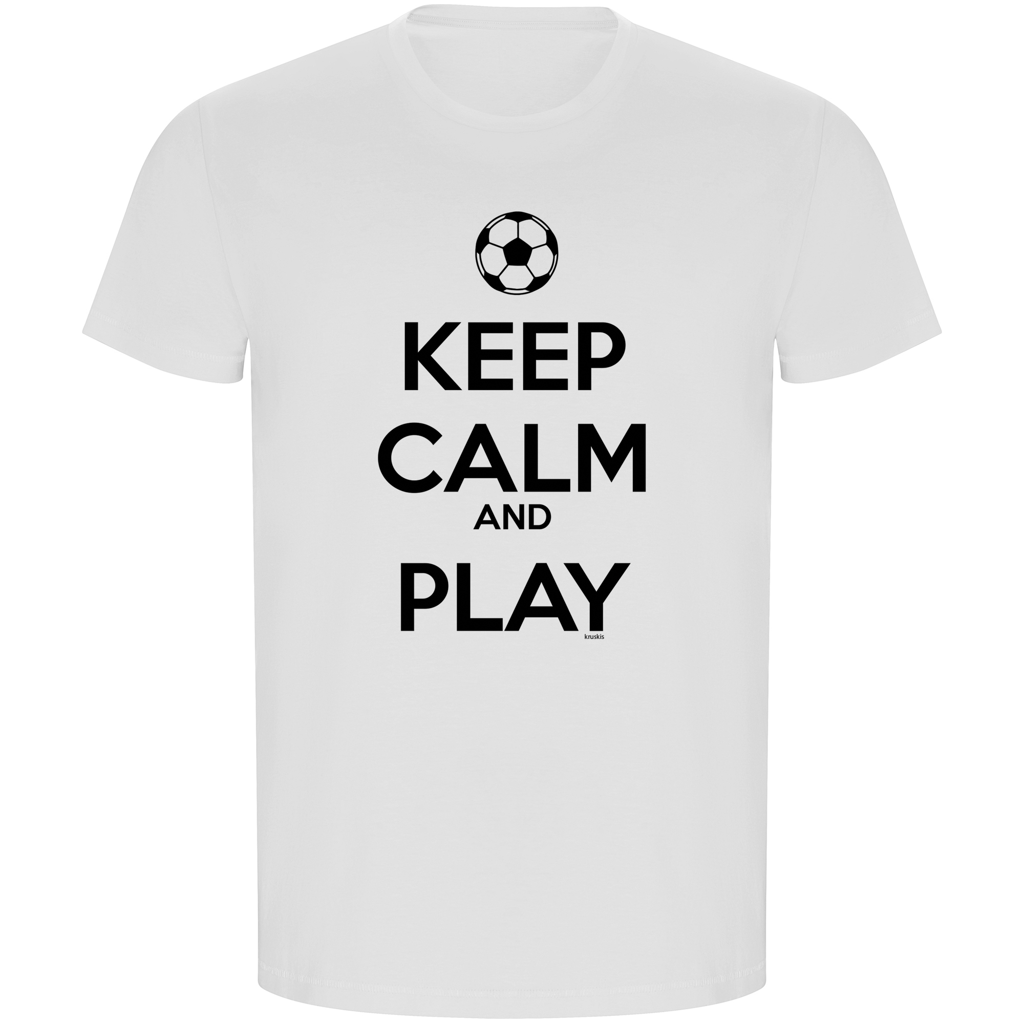 T Shirt ECO Calcio Keep Calm And Play Football Manica Corta Uomo