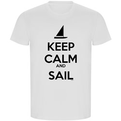 T Shirt ECO Nautyczny Keep Calm and Sail Krotki Rekaw Czlowiek