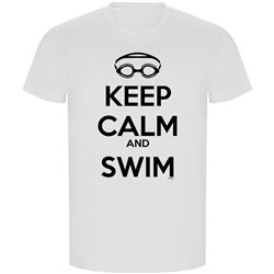 T Shirt ECO Simning Keep Calm and Swim Kortarmad Man