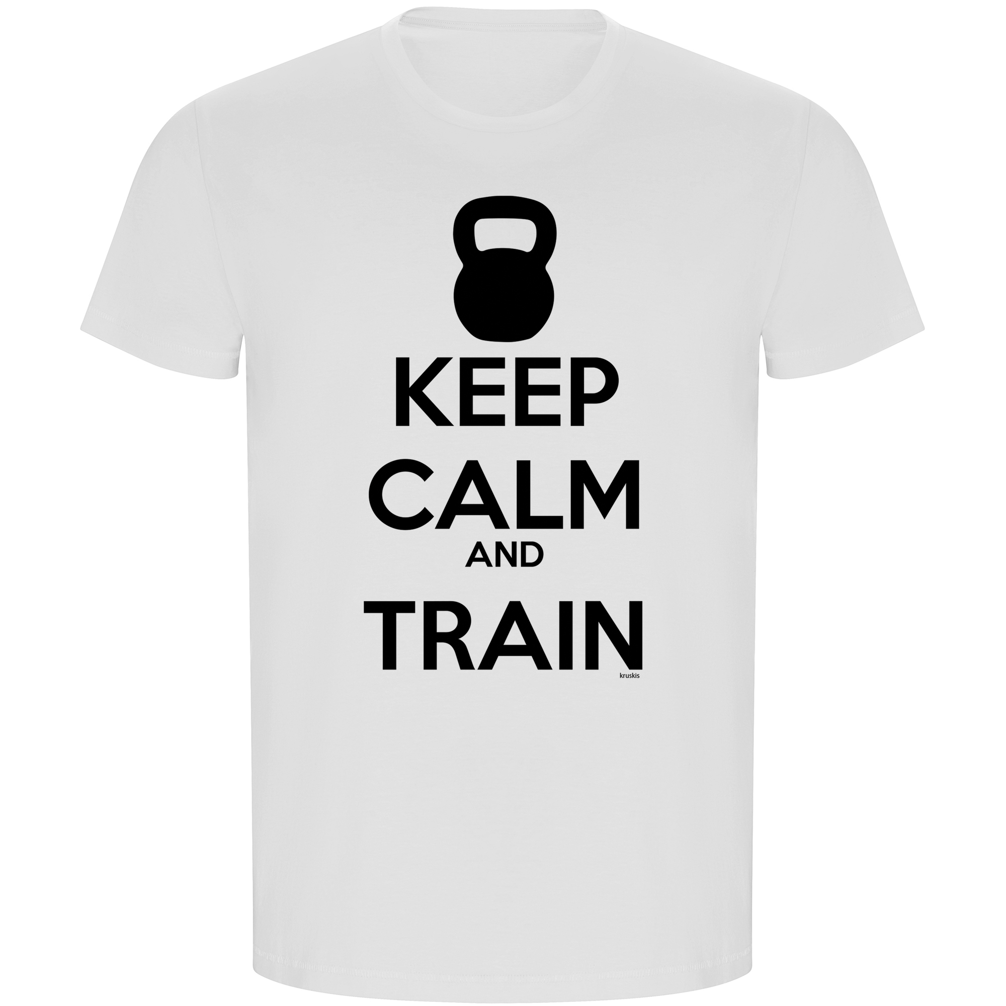 T Shirt ECO Silownia Keep Calm And Train Krotki Rekaw Czlowiek