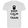 T Shirt ECO Fitnessstudio Keep Calm And Train Kurzarm Mann