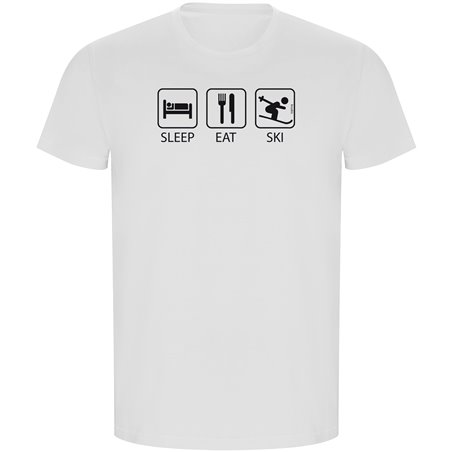 T Shirt ECO Ski Sleep Eat and Ski Korte Mowen Man