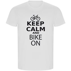 T Shirt ECO Radfahren Keep Calm and Bike On Kurzarm Mann