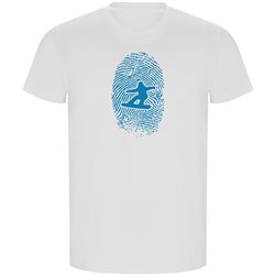 T Shirt ECO Snowboard Snowboarder Fingerprint Krotki Rekaw Czlowiek