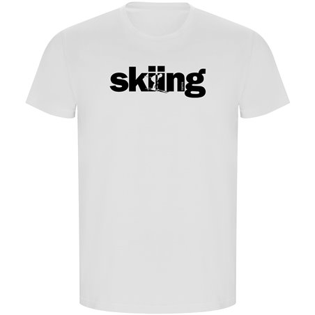 T Shirt ECO Narty Word Skiing Krotki Rekaw Czlowiek