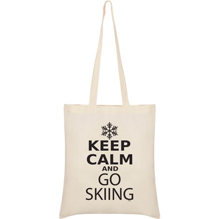 Tas Katoen Ski Keep Calm and Go Skiing
