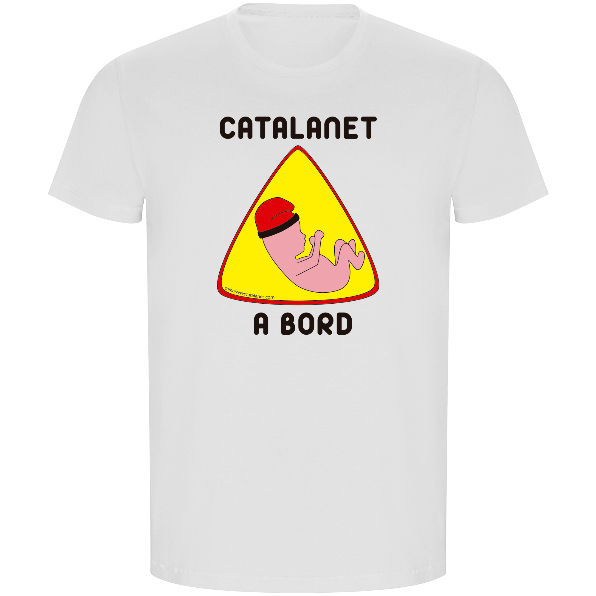 T Shirt ECO Katalonien Catalanet a Bord Kortarmad Man