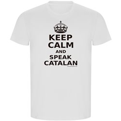 T Shirt ECO Catalonia Keep Calm and Speak Catalan Short Sleeves Man