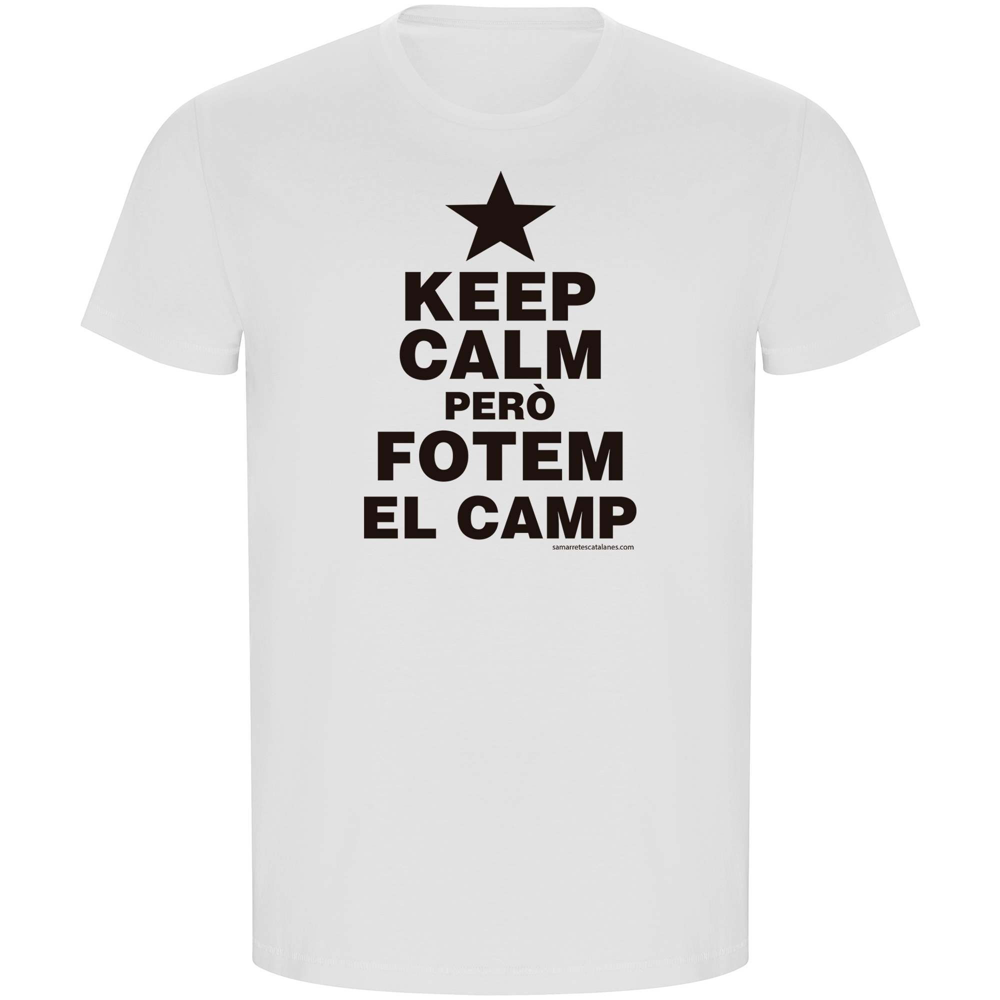T Shirt ECO Catalonia Keep Calm pero fotem el Camp Short Sleeves Man