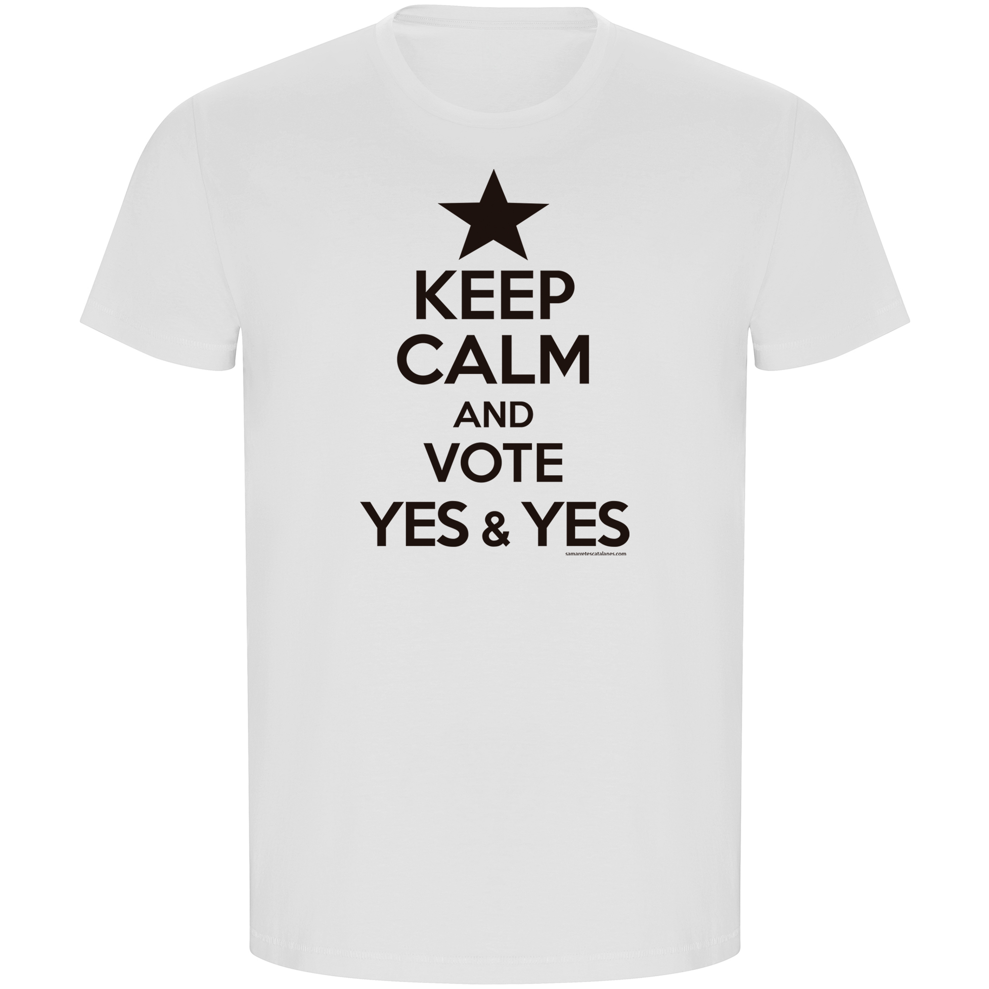 T Shirt ECO Catalonia Keep Calm And Vote Yes Short Sleeves Man