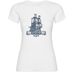 T Shirt Nautisk Ship Kortarmad Kvinna