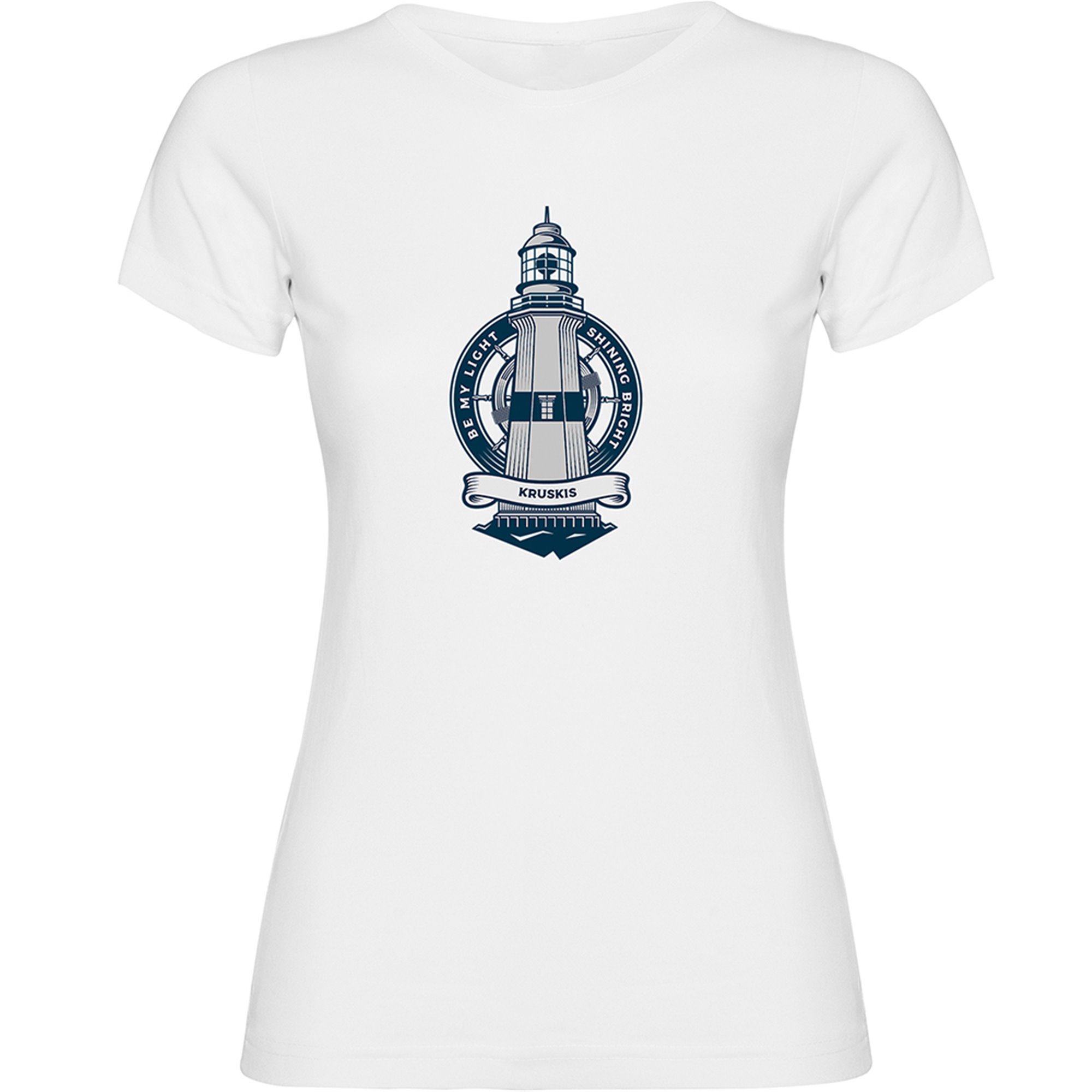 T Shirt Nautisk Lighthouse Kortarmad Kvinna