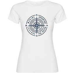 T Shirt Nautisk Compass Rose Kortarmad Kvinna