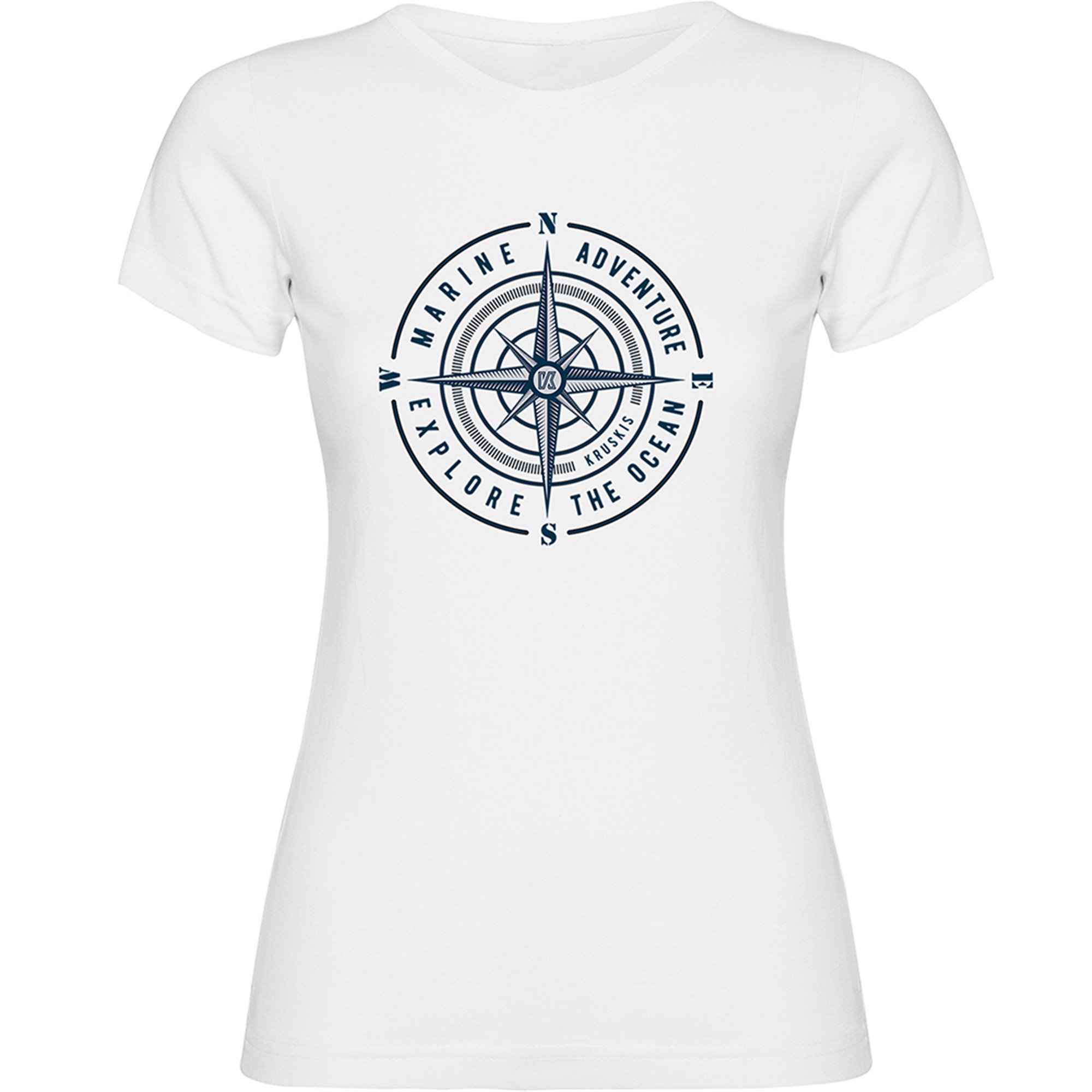 T Shirt Nautisk Compass Rose Kortarmad Kvinna