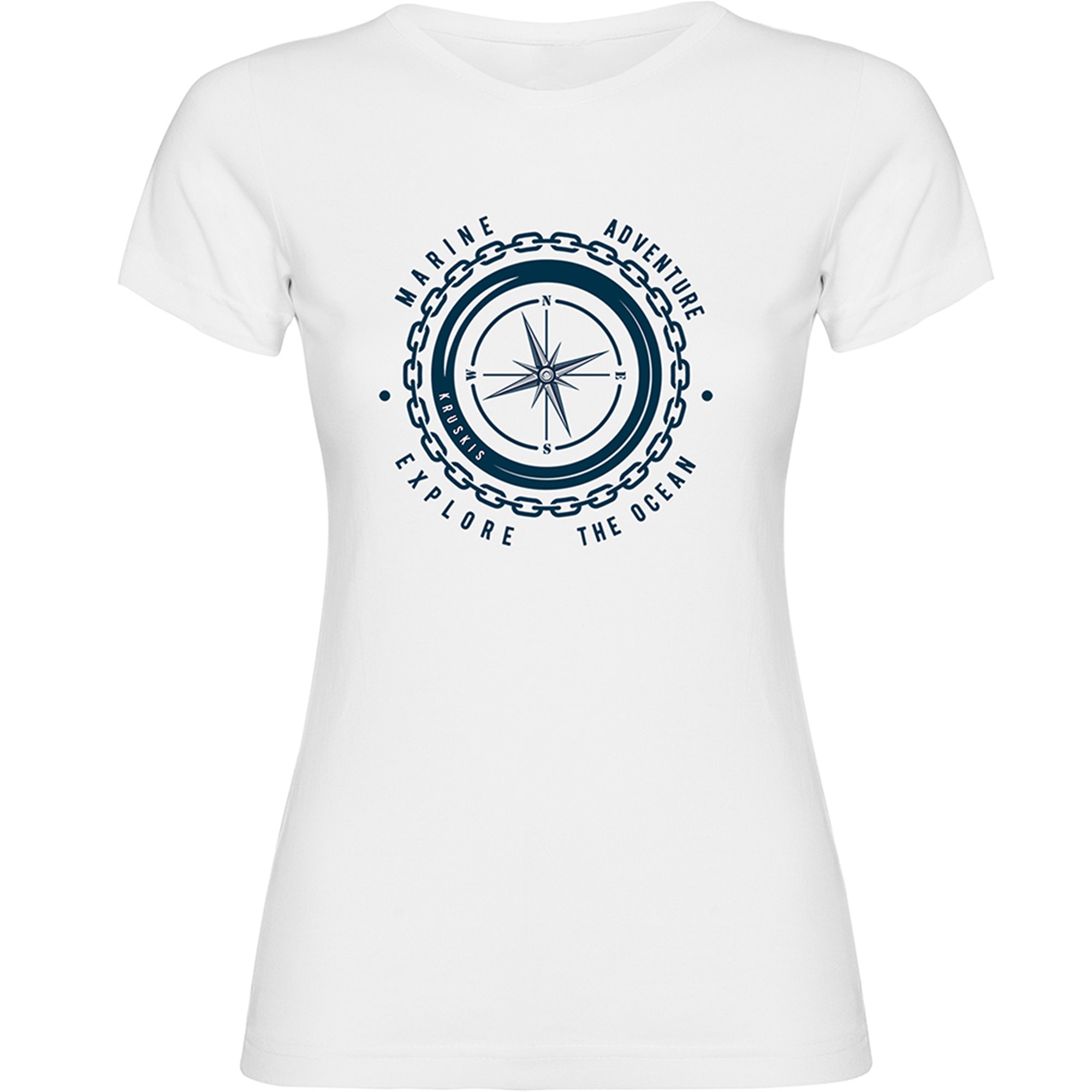 T Shirt Nautisk Compass Kortarmad Kvinna