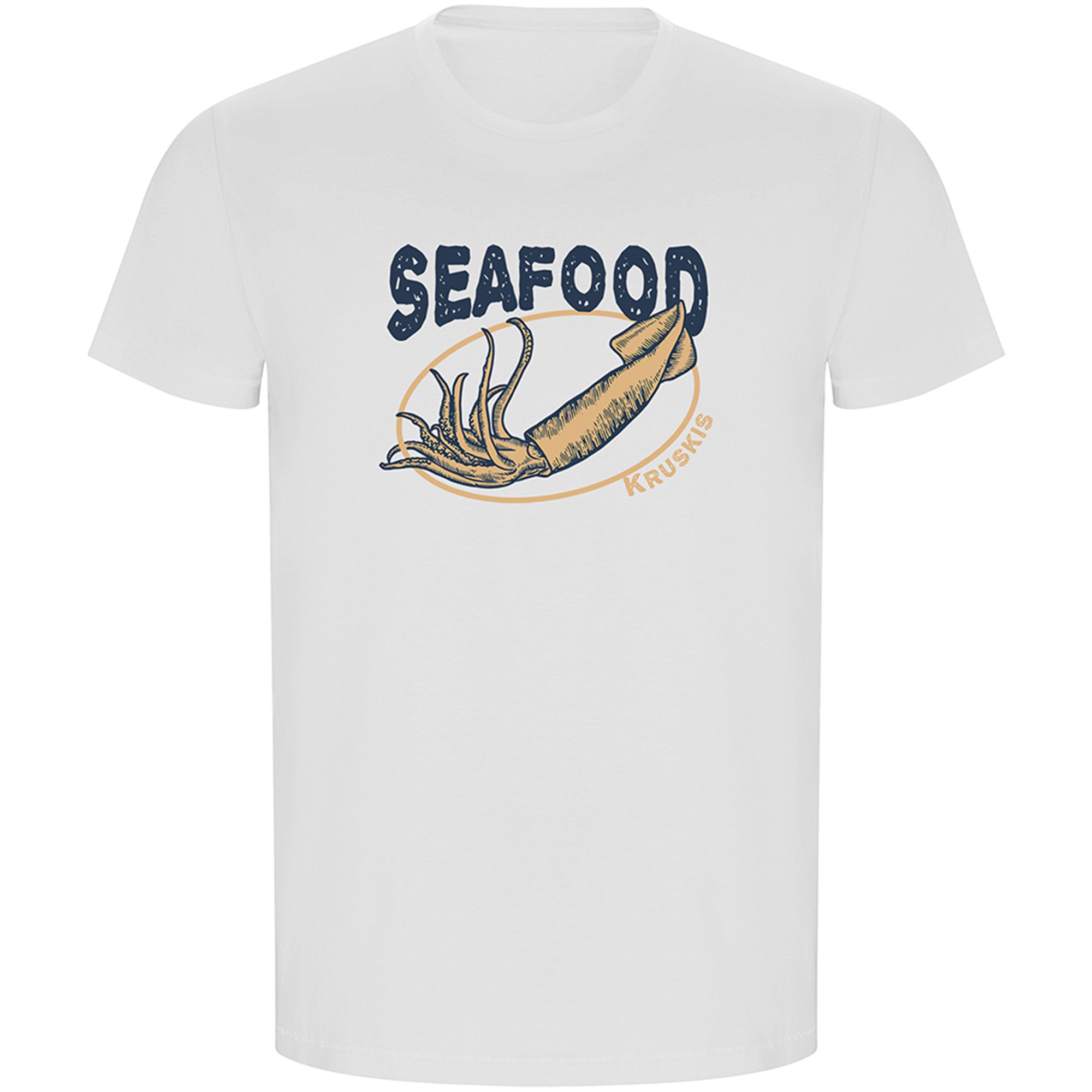 T Shirt ECO Nautisk Seafood Squid Kortarmad Man