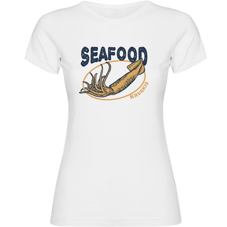 T Shirt Nautico Seafood Squid Manica Corta Donna