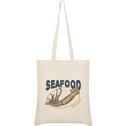 Bag Cotton Nautical Seafood Squid Unisex