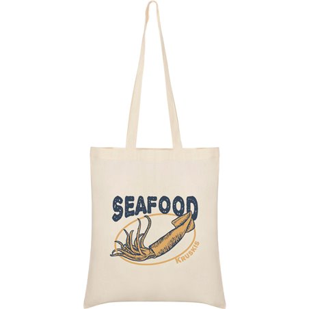 Tasche Baumwolle Nautisch Seafood Squid