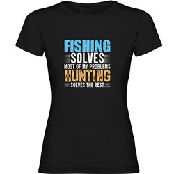 T Shirt Fiske Fishing Solves Kortarmad Kvinna