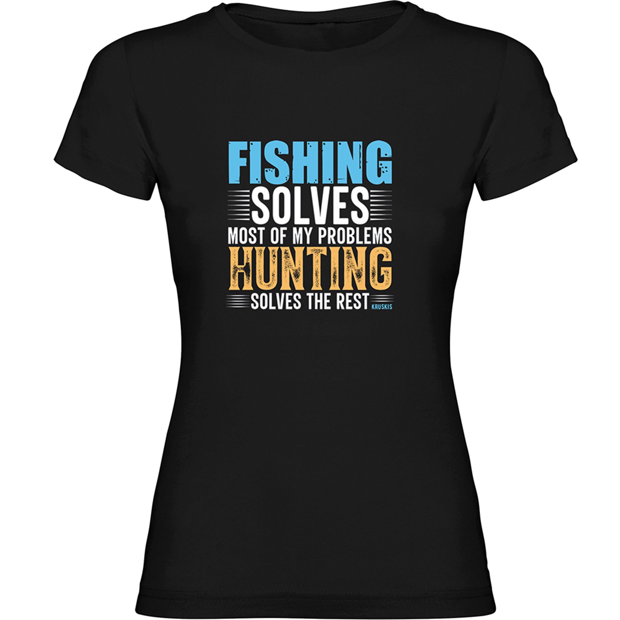 T Shirt Pesca Fishing Solves Manica Corta Donna