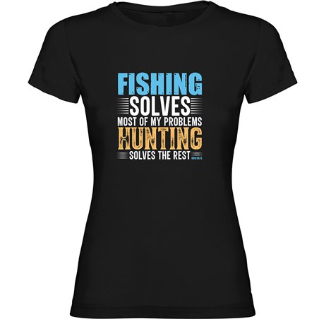T Shirt Vissen Fishing Solves Korte Mouwen Vrouw