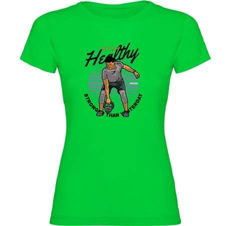 T Shirt Sportschool Stay Healthy Korte Mouwen Vrouw