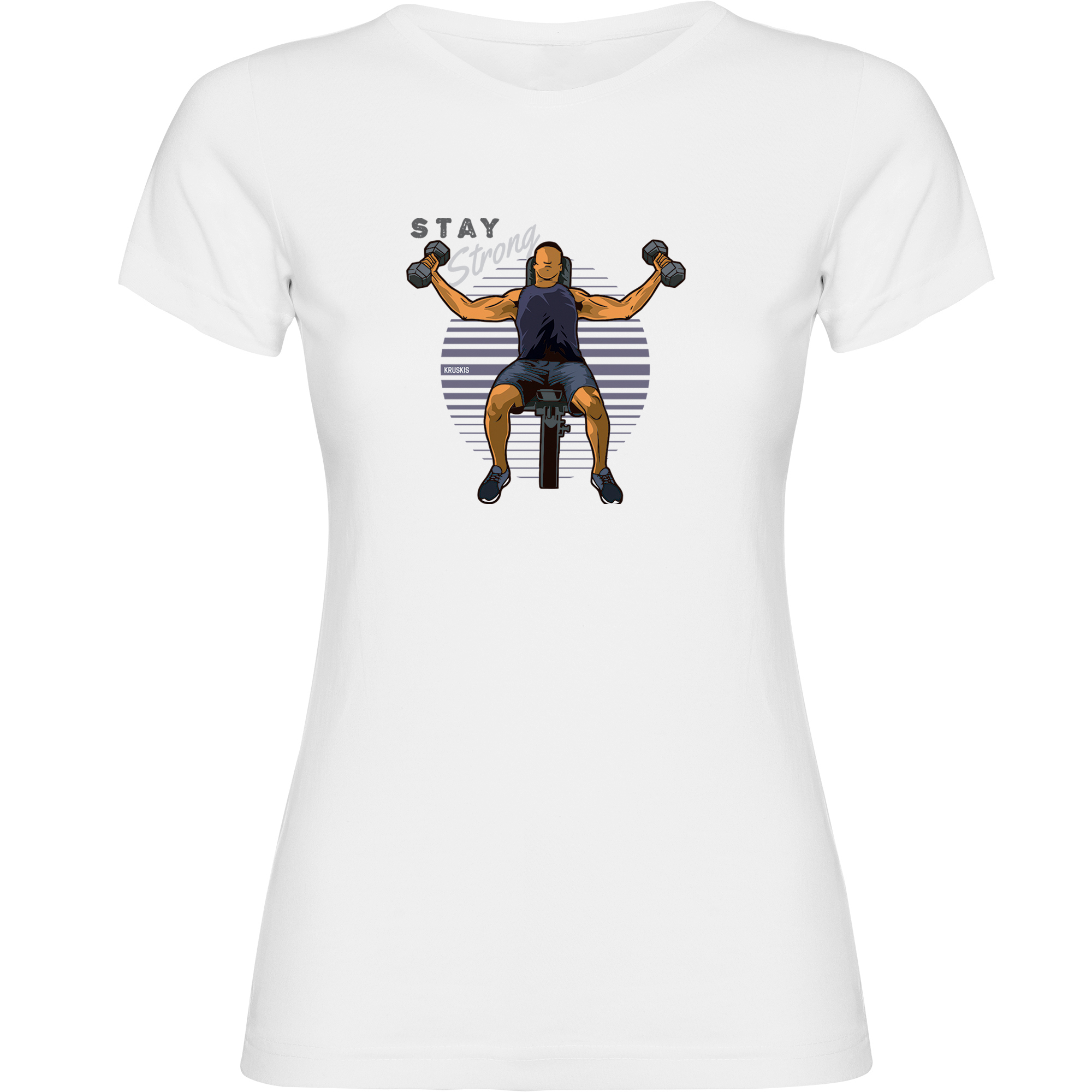 T Shirt Fitnessstudio Stay Strong Kurzarm Frau