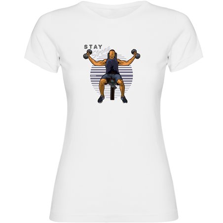 T Shirt Fitnessstudio Stay Strong Kurzarm Frau