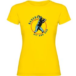 T Shirt Baseboll Hit and Run Kortarmad Kvinna