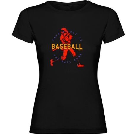 T Shirt Baseboll Take Out Kortarmad Kvinna