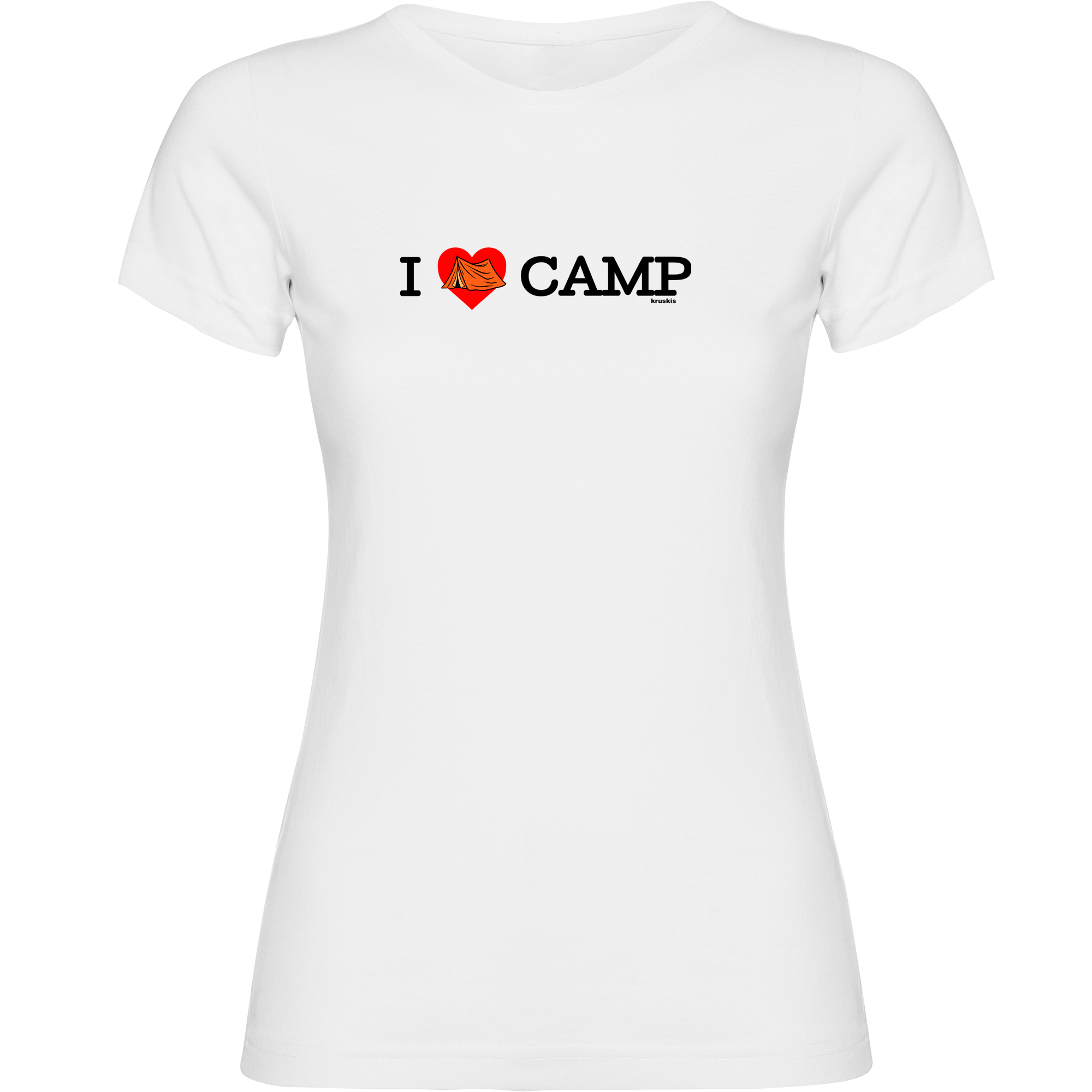 T Shirt Trekking I Love Camp Kortki Rekaw Kobieta