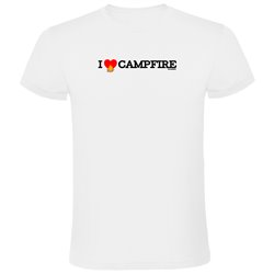 T Shirt Vandring I Love Campfire Kortarmad Man