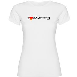 T Shirt Trekking I Love Campfire Korte Mouwen Vrouw