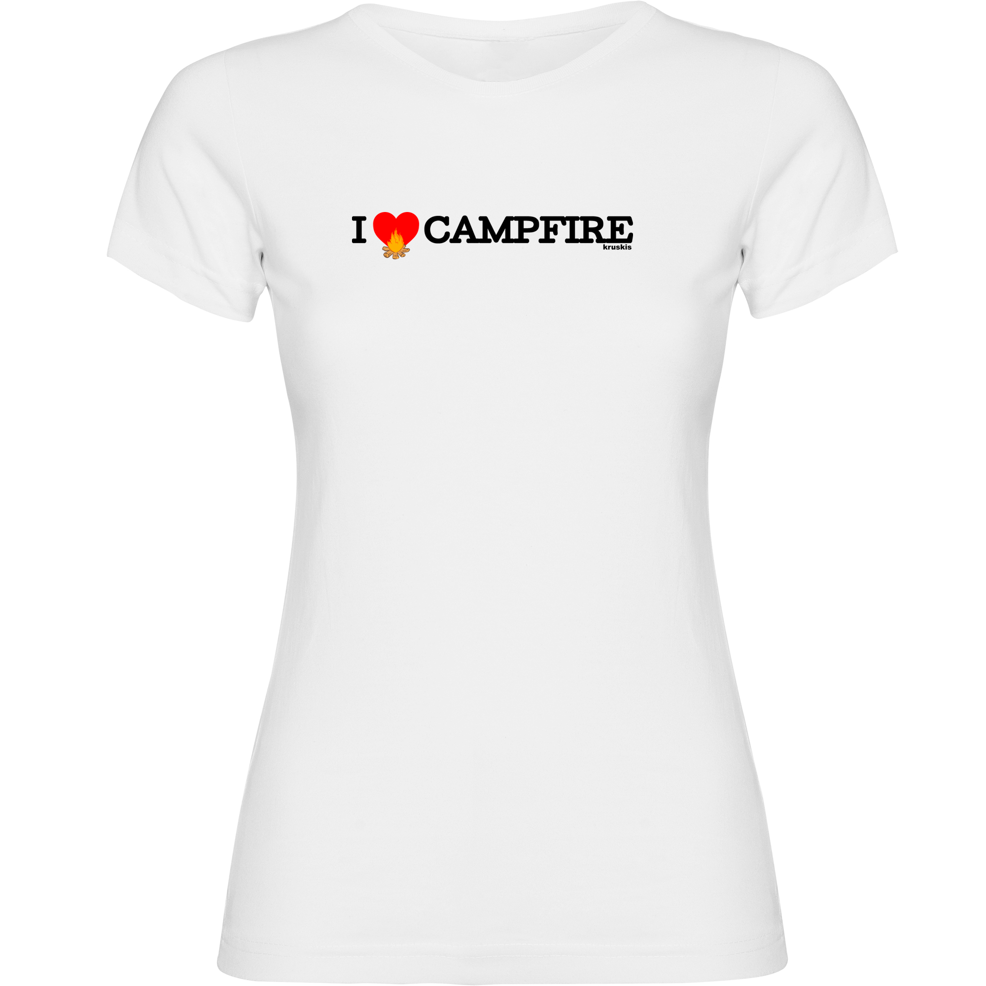T Shirt Trekking I Love Campfire Korte Mouwen Vrouw
