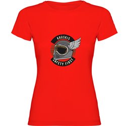 T Shirt Motociclismo Safety First Manica Corta Donna