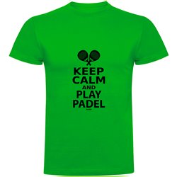 T Shirt Padel Keep Calm and Play Padel Kortarmad Man