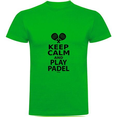 T Shirt Padel Keep Calm and Play Padel Manche Courte Homme