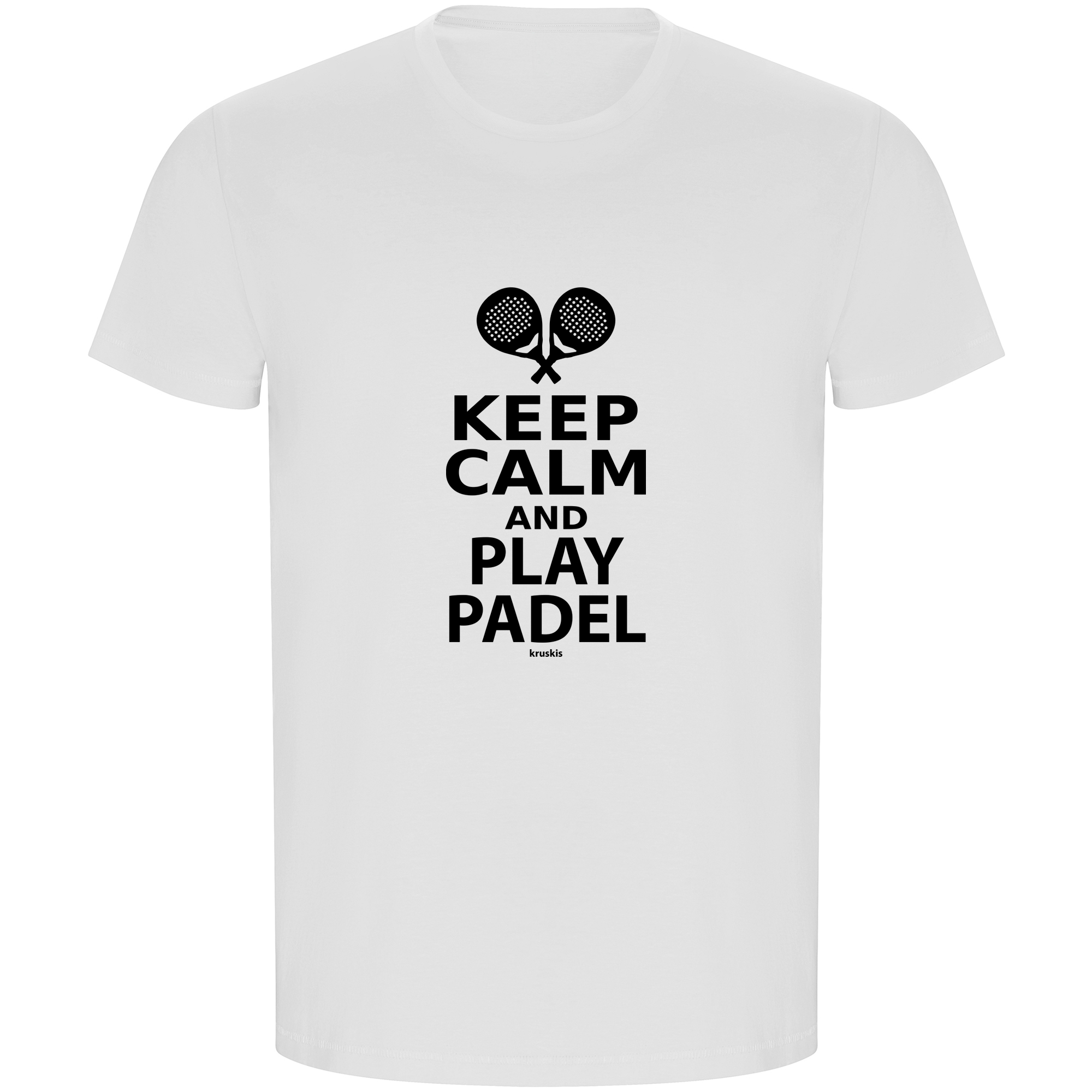 T Shirt ECO Padel Keep Calm and Play Padel Kurzarm Mann
