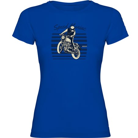T Shirt Motorcykelakning Speed Maniac Kortarmad Kvinna