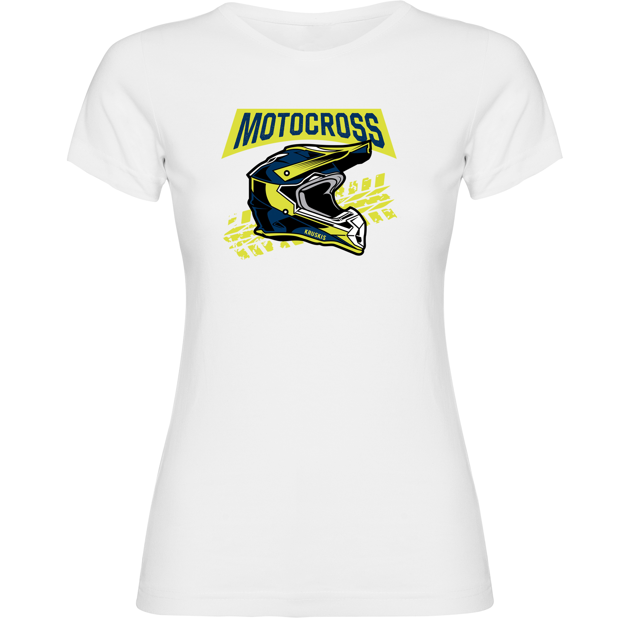Camiseta Motocross Motocross Helmet Manga Corta Mujer