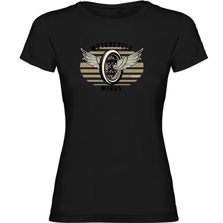T Shirt Motociclismo Motorcycle Wings Manica Corta Donna