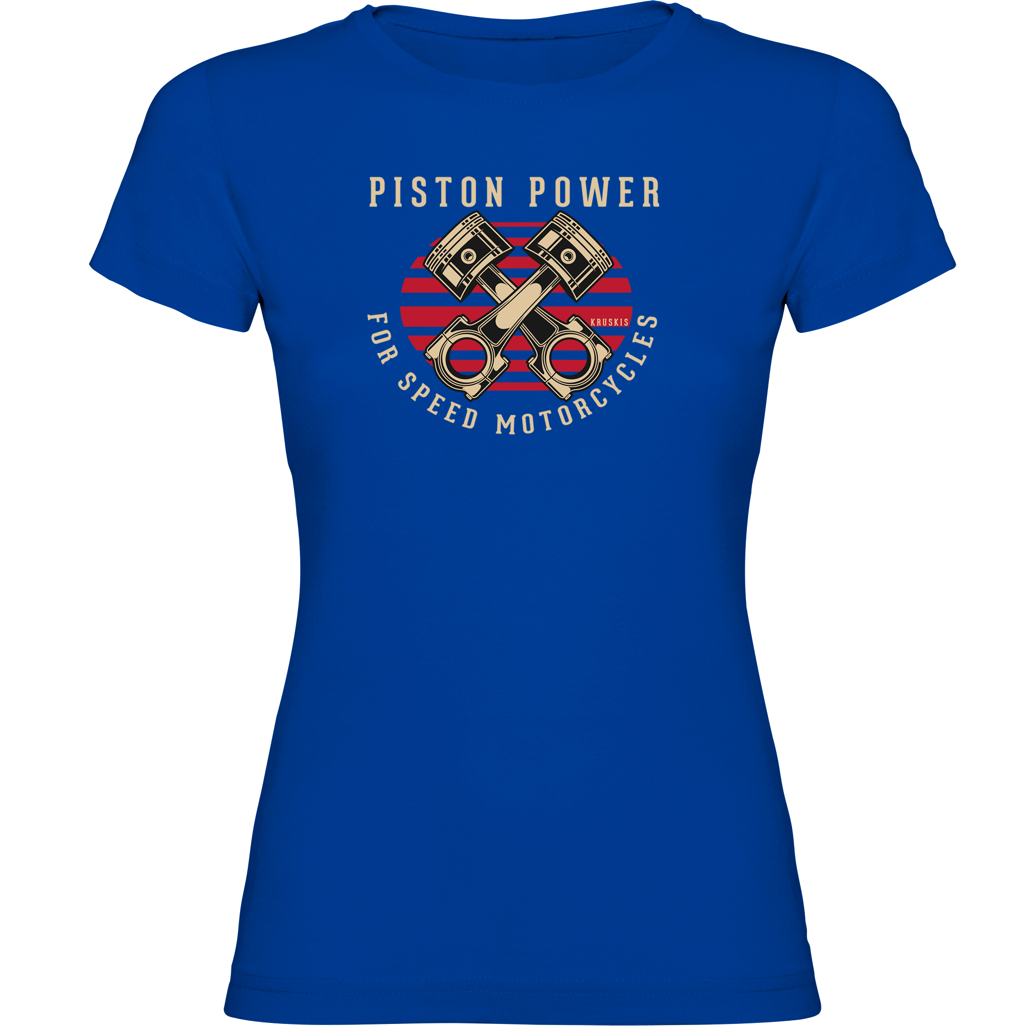 T Shirt Motorcykelakning Piston Power Kortarmad Kvinna